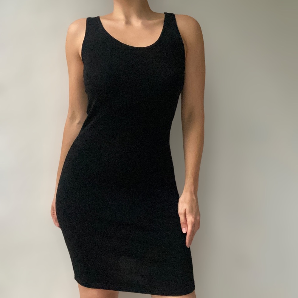 Top Style 90s Stretchy Sleeveless Tunic Slip Dress - Size Small